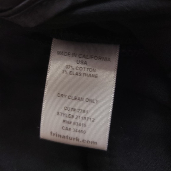 Trina Turk Black Velvet Pants Size 0 Mid Rise Bootcut Career Business - Picture 7 of 7